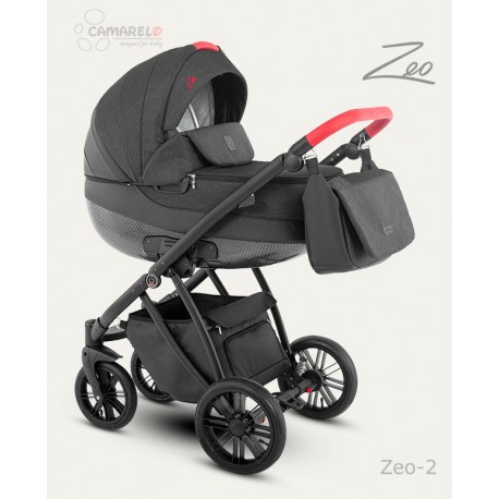 Camarelo Zeo wózek dziecięcy wielofunkcyjny 2w1 czarny czerwona rączka 