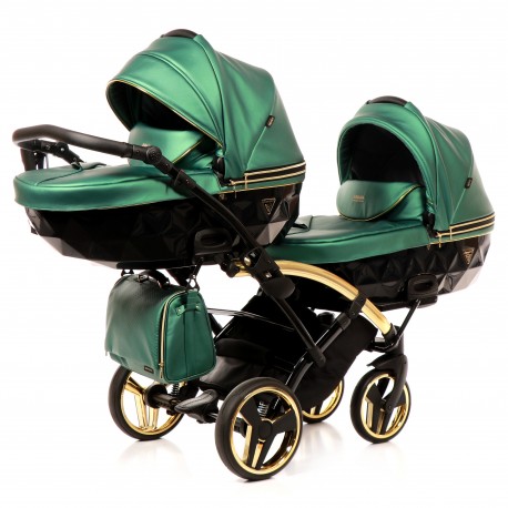 Wózek bliźniaczy JUNAMA FLUO LINE DUO SLIM  4w1 wózek jeden za drugim baby stroller twins twin baby carriage