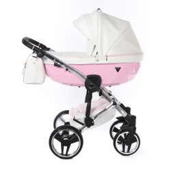 Wózek dziecięcy wielofunkcyjny JUNAMA CANDY  3w1 pink white pram junama 