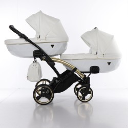 JUNAMA INDIVIDUAL DUO SLIM  wózek bliźniaczy 3w1 biały