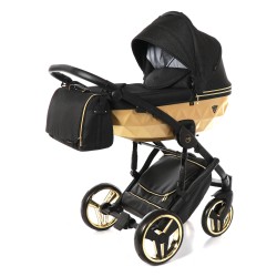 JUNAMA MIRROR SATIN wózek wielofunkcyjny 3w1  wózek premium elegancka mama na spacerze
