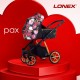 LONEX PAX ROSE  Wózek dziecięcy w kwiaty  2w1 gondola spacerówka złota rama
