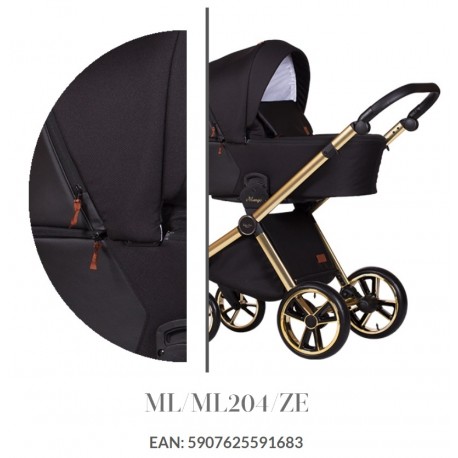 Baby Merc Mango Limited wózek dziecięcy 3w1 czarny na miedzianej ramie