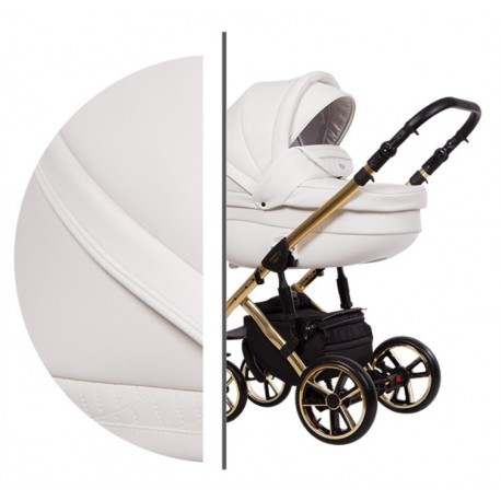 Wózek dziecięcy Faster 3 Style Limited Edition Baby Merc wielofunkcyjny biały złoty 3w1