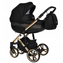 Wózek Baby Merc przepiękny czarno złoty Faster 3 Limited Edition wielofunkcyjny 3w1