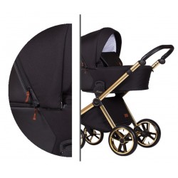 Baby Merc Mango Limited wózek dziecięcy 4w1 czarny na złotej ramie