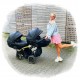 Wózek bliźniaczy JUNAMA FLUO LINE DUO SLIM  4w1 wózek jeden za drugim baby stroller twins twin baby carriage