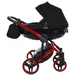 Wózek JUNAMA DIAMOND INDIVIDUAL dziecięcy wielofunkcyjny 4w1 (z bazą isofix) red black stroller pram kinderwagen