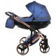 JUNAMA FLUO LINE wózek dziecięcy wielofunkcyjny 3w1 Granatowy ciemny niebieski
