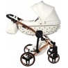 JUNAMA EXCLUSIVE stylowy wózek dziecięcy 4W1 V2 biało miedziany  04  z bazą ISOFIX