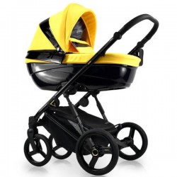 Bexa Glamour wózek  dziecięcy 3w1 kolorystyka żółty wózek yellow pram stroller bexa