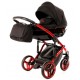 Wózek JUNAMA DIAMOND INDIVIDUAL dziecięcy wielofunkcyjny 4w1 (z bazą isofix) red black stroller pram kinderwagen
