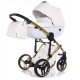 ➤ JUNAMA DIAMOND INDIVIDUAL biały wózek dziecięcy wielofunkcyjny 2w1 na złotej ramie