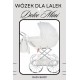 ❤️ wózek dla lalek Junama Dolce Mini 06 biało srebrny na dużych kołach styl retro zabawka 