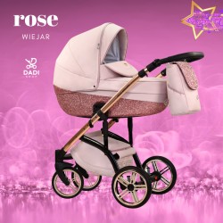 ❤️ wózek dziecięcy dla dziewczynki 3w1 Wiejar Rose Exclusive różowy brokatowy