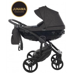 Junama Diamond Caro 2w1 elegancki wózek premium eko skóra grafit stroller junama kinderwagen