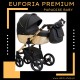 Wózek głęboko spacerowy Euforia Premium 2w1 czarno złoty wybór kolorów 