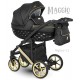 Camarelo Maggio wózek dziecięcy wielofunkcyjny 3w1 czarny wózek ze złotymi kółkami
