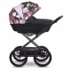 Lonex wózek Retro Garden w kwiaty stylowy duże koła wiklina dla dziewczynki kinderwagen retro garden dadi shop