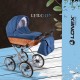 ⭐ Wózek dziecięcy Lonex Retro Len 3w1 niebieski na chromowany stelażu wyjątkowy wózek dziecięcy duże koła