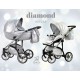 ❤️ wózek dla noworodka  Wiejar Modo Diamond  3w1 z fotelikiem luxury baby pram glitter silver