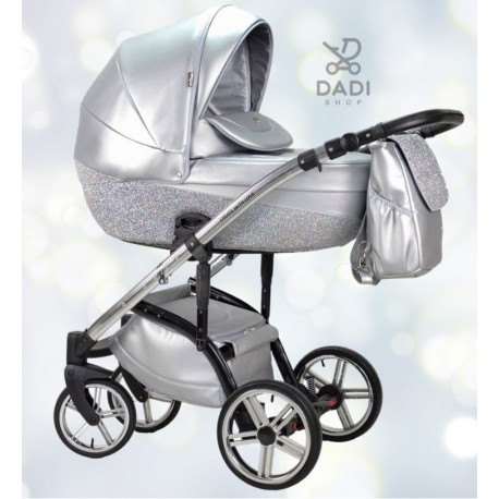 ❤️ wózek dla noworodka  Wiejar Modo Diamond  3w1 z fotelikiem luxury baby pram glitter silver