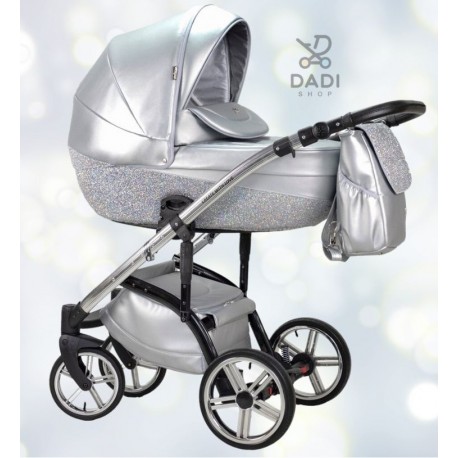 ❤️ wózek wielofunkcyjny Wiejar Diamond  3w1 z fotelikiem luxury baby pram glitter silver