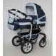 Coral wózek dziecięcy wielofunkcyjny Krasnal 3w1 granatowo błękitny