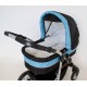 Coral wózek dziecięcy wielofunkcyjny Krasnal 3w1 czarno niebieski ce5