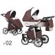 Lonex First wózek dziecięcy 4w1 z bazą samochodową i fotelikiem brązowy
