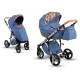 Granatowy w kwiaty wózek dziecięcy wielofunkcyjny Comfort CARELLO Lonex 3w1 wyprzedaż
