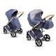 NOWOŚĆ! Niebieski w kwiaty wózek dziecięcy wielofunkcyjny Comfort CARELLO Lonex 3w1