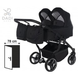 Junama Duo v3 -  wózek dziecięcy bliźniaczy 3w1 podwójny - czarny 04 