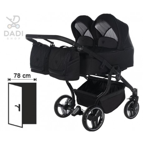 Junama Duo v3 -  wózek dziecięcy bliźniaczy 3w1 podwójny - czarny 04 