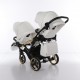 Junama Individual Duo Slim wózek dla bliźniąt 4w1 white gold stroller twin pram 