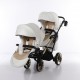 Junama Individual Duo Slim wózek dla bliźniąt 4w1 white gold stroller twin pram 