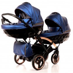 Wózek bliźniaczy JUNAMA FLUO LINE DUO SLIM  4w1 wózek jeden za drugim baby stroller twins twin baby carriage