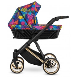 Kunert Ivento Premium 3w1 wózek dziecięcy złota rama  05 kolorowy colors impresion