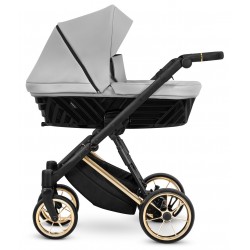  Kunert Ivento Premium 3w1 wózek dziecięcy złota rama  szary eoc skóra 06 Eco Dove Grey 