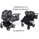   Junama duo v3  wózek bliźniaczy 4w1 szary  02 graphite