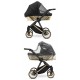 ❤️ Ivento Glam Kunert  wózek dziecięcy złote elementy czarny nowoczesny 19 Black Style 