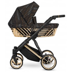 ❤️ Ivento Glam Kunert  wózek dziecięcy złote elementy czarny nowoczesny 19 Black Style 