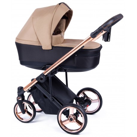 ❤️ Wózek Dziecięcy Coletto Fado 2w1 z Adapterami Maxi-Cosi 03 bezowo czarny miedziany