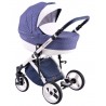 Niebieski w kratkę wózek dziecięcy wielofunkcyjny Comfort LONEX 3w1