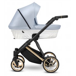 Kunert Ivento Premium wózek gondola 1w1 z akcesoriami 22 baby Blue Metalic  