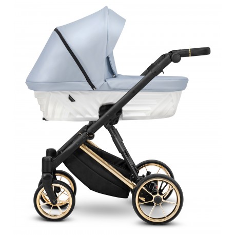 Kunert Ivento Premium wózek gondola 1w1 z akcesoriami 22 baby Blue Metalic  