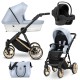 Kunert baby Ivento Premium Wózek wielofunkcyjny 3w1 22 Baby Blue Metalic  Stroller baby Pram 