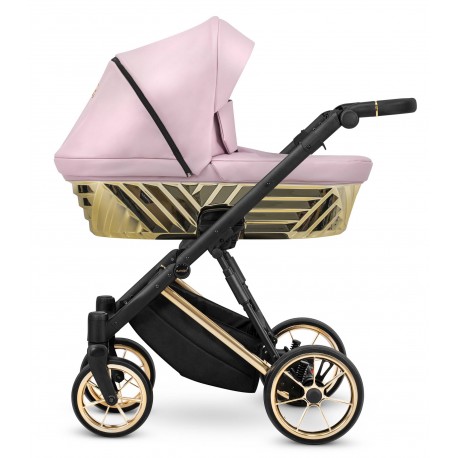 Kunert Baby Ivento Glam PREMIUM wózek gondola 1w1 20 Eco Pink Metalic z akcesoriami 