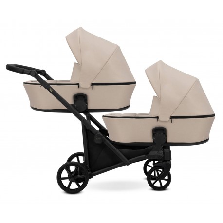 Kunert Brav Duo - Wózek dla bliźniaków 3w1 - rok po roku - 06 cream - pram for twins beige travel system 