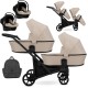 Kunert Brav Duo - Wózek dla bliźniaków 3w1 - rok po roku - 06 cream - pram for twins beige travel system 